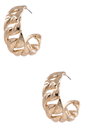 Metal Open Chain Linked  Hoop Earrings