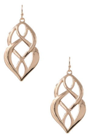 Metal Layered Curl Drop Earrings