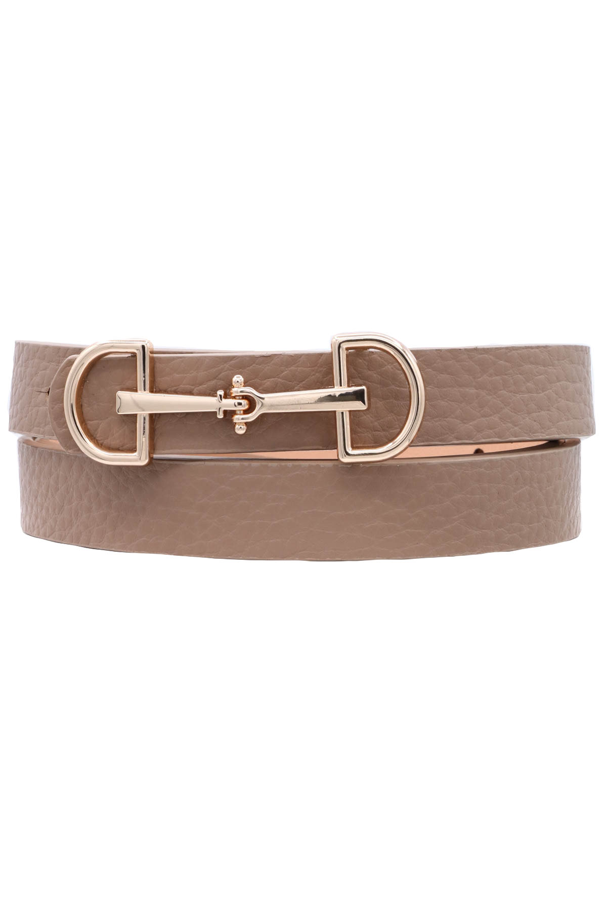 Lux D Ring Horse Bit Buckle Skinny Belt