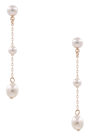 Cream Pearl Tassel Drop Earrings