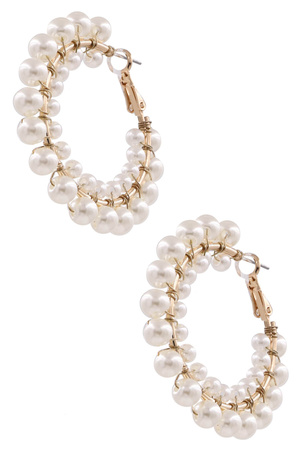 Cream Pearl Cluster Earrings