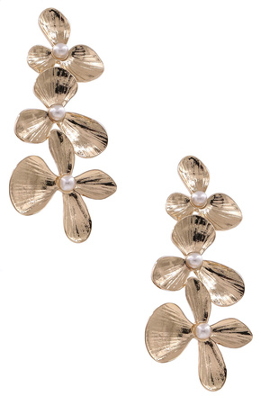 Metal Floral Dangle Earrings