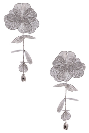 Metal Flower Cut Out Dangle Earrings