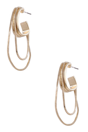 Metal Line Layered Hoop Earrings