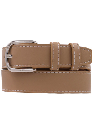 Outside Stitched Basic Rectangle Buckle Belt