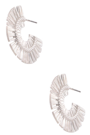 Metal Fan Open Hoop Earrings