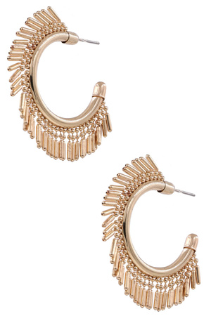 Metal Tassel Open Hoop Earrings