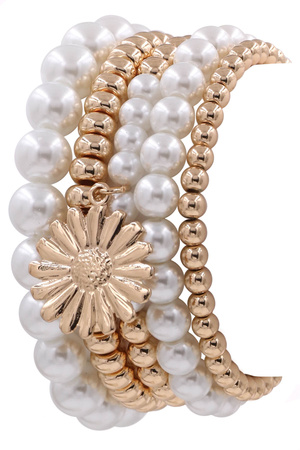 Cream Pearl Layered Bracelet