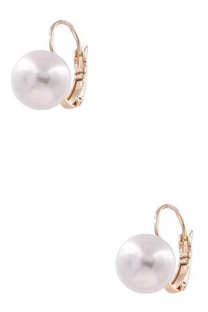 Metal Cream Pearl Earrings