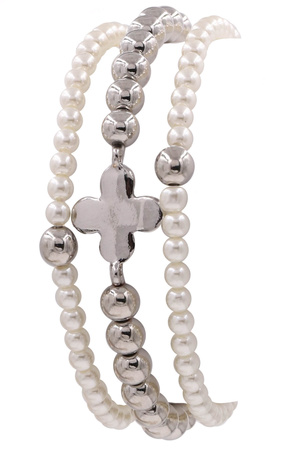 Cream Pearl Bead Layered Bracelet
