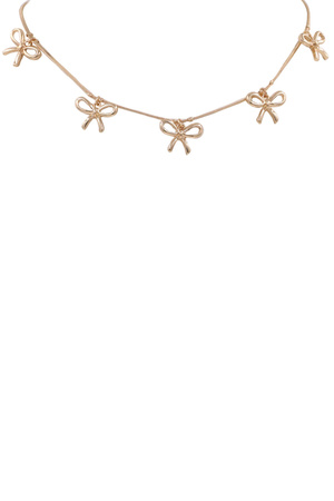 Metal Chain Bow Necklace