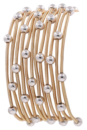 Metal Bead Coil Bracelet Set
