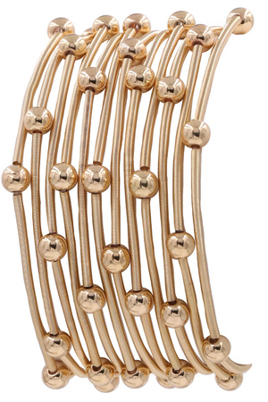 Metal Bead Coil Bracelet Set