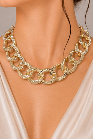 Hammered Chunky Chain Necklace