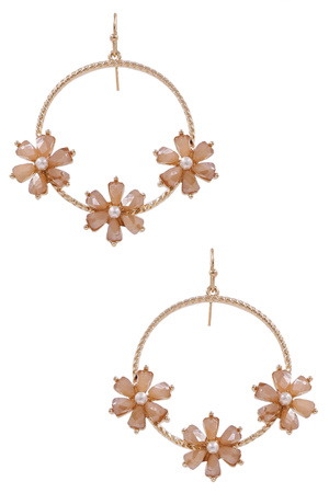 Metal Acrylic Flower Drop Earrings