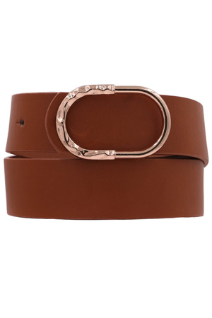 Dual Textured Oval Buckle Belt