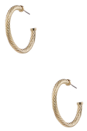 Gold Dipped Twisted Hoop Earrings