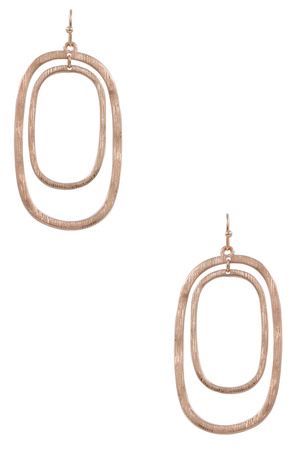 Metal Layered Oval Earrings