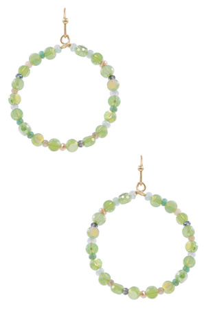 Assorted Glass Bead Hoop Earrings
