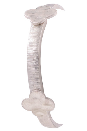 Metal Textured Quatrefoil Bar Linked Bracelet