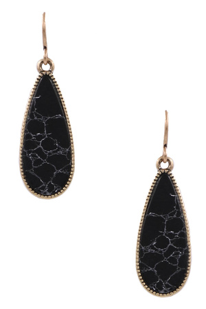 Metal Acrylic Teardrop Earrings