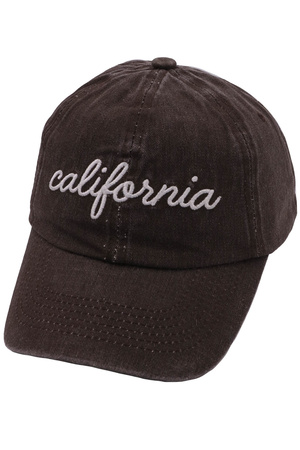 CALIFORNIA Script Washed Baseball Hat