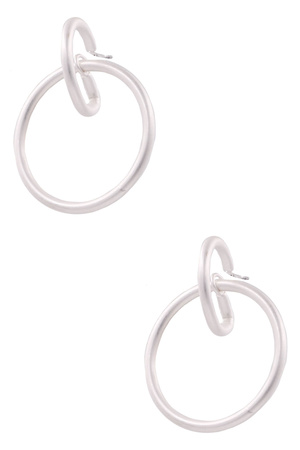 Metal Double Circle Dangle Earrings