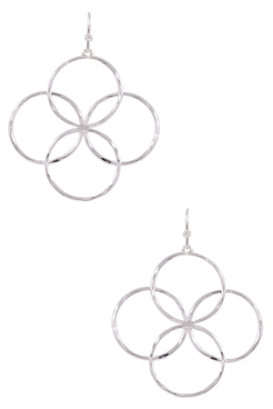 Metal Flower Cutout Dangle Earrings
