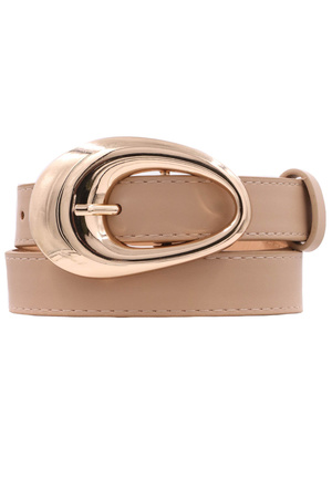 Faux Leather Organic Dome Teardrop Skinny Belt