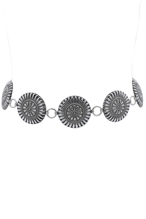 Metal Teardrop Textured Circle Concho Belt