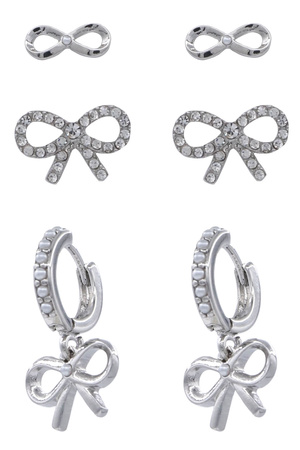 Metal Assorted Bow Tie Earrings