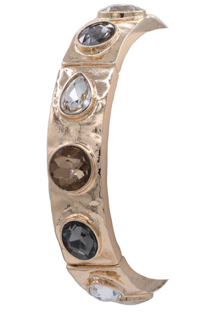 Metal Crystal Stone Stretch Bracelet