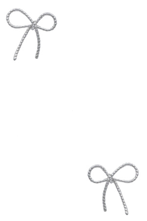 Metal Sterling Silver Post Bow Tie Stud Earrings