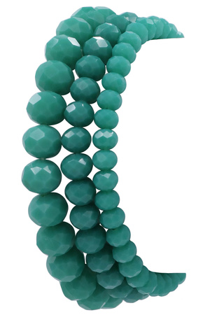 Faceted Beaded Layered Stretch Bracelet Set
