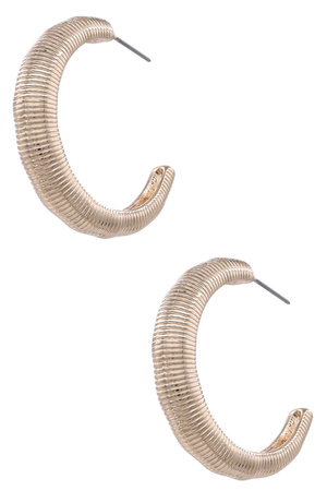 Metal Textured Layered Hoop Earrings