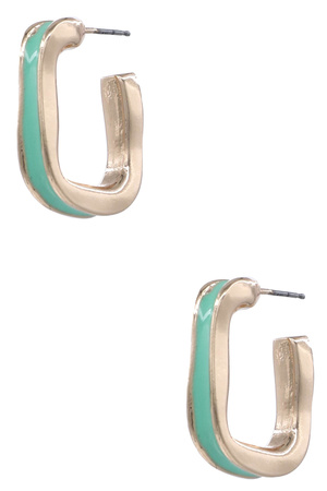 Metal Epoxy Square Hoop Earrings