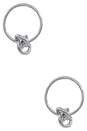 Metal Sterling Silver Post Circle Knot Earrings