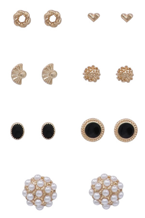 Assorted Cream Pearl Heart Post Earrings