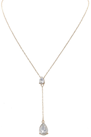 Metal Layered Teardrop Pendant Necklace