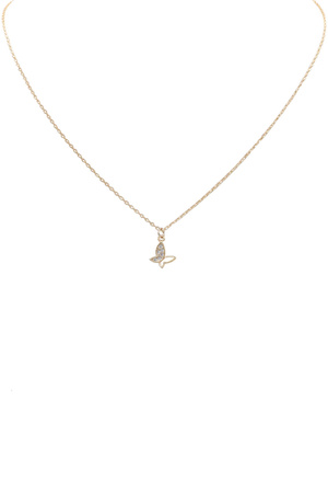 Metal CZ Small Pendant Dainty Necklace