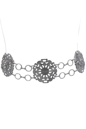 Metal Cutout Filigree Disc Chain Link Belt