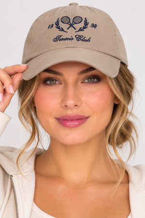 Tennis Club Racket Embroidered Cap