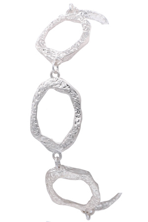 Metal Hammered Round Linked Bracelet