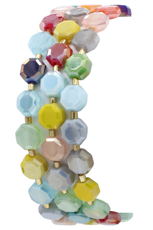 Geometrical Glass Beaded Stretch Bracelet Set