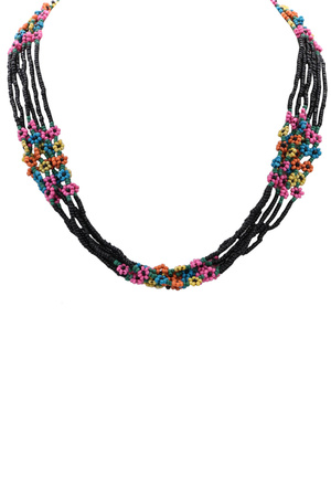Sead Bead Floral Layered Necklace