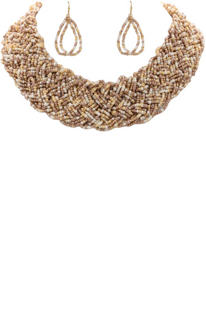 Sead Bead Braided Layered Necklace Set