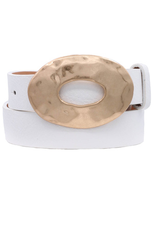 Faux Leather Organic Open Circle Washed Belt