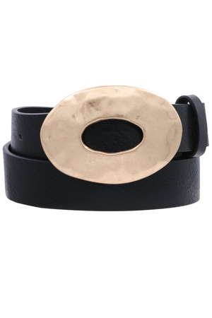 Faux Leather Organic Open Circle Washed Belt