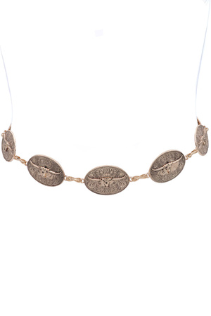 Metal Floral Longhorn Concho Chain Belt