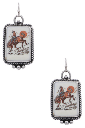 Metal Western Cowboy Killer Dangle Earrings